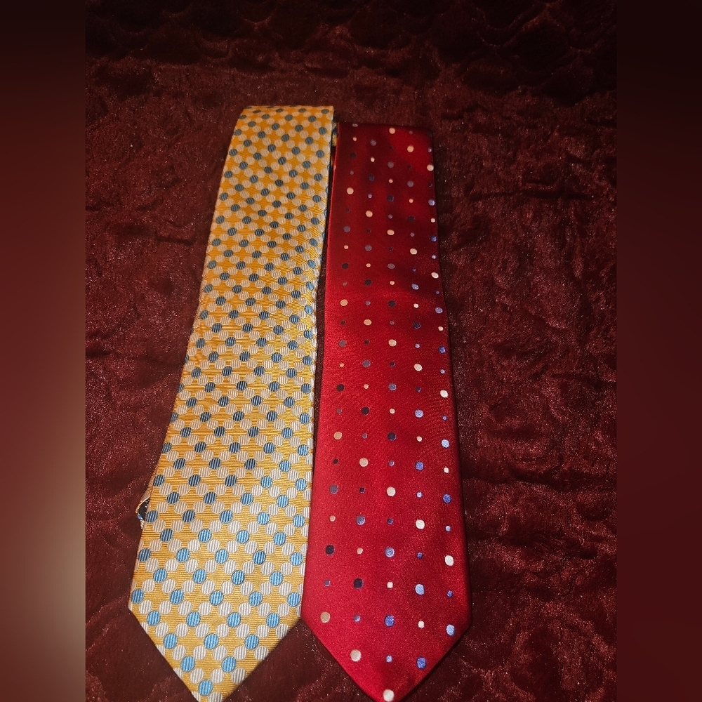 Classic Red and Gold Polka Dot Ties